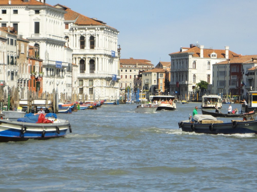 Morning rush hour in the Grand Canal, Venice, Italy 2011