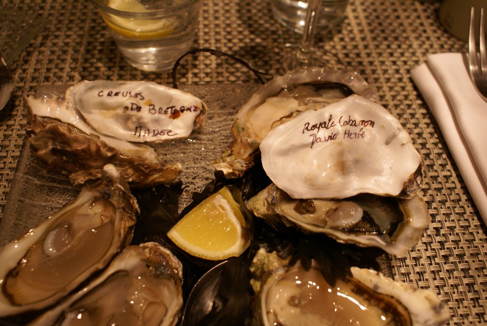 Oysters at Le Bocal in Reims, France. Feb 12, 2013.