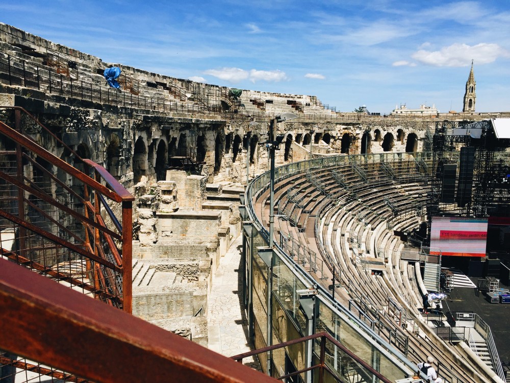 Inside of Nimes' Roman Amphitheatre;
